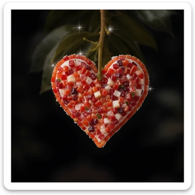 food heart emoji with sparkles sticker