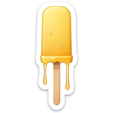Thin yellow popsicle with rounded top and dripping  sticker