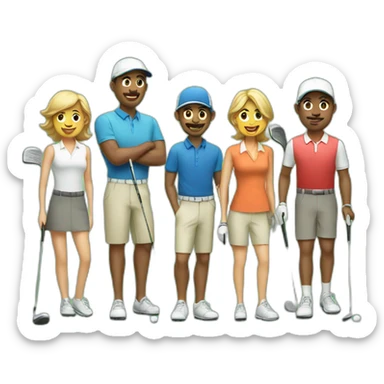 golfing family sticker