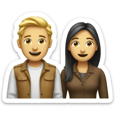 two people talking to each other sticker