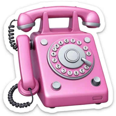 pink callphone setting gear sticker