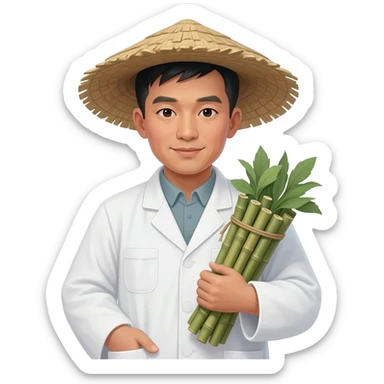 chinese traditional village doctor, 1960s, not modern sticker