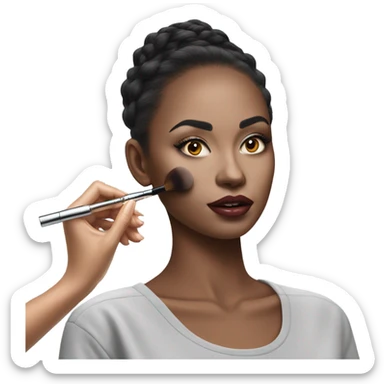 Hyper Realistic fashion model applying her make up sticker