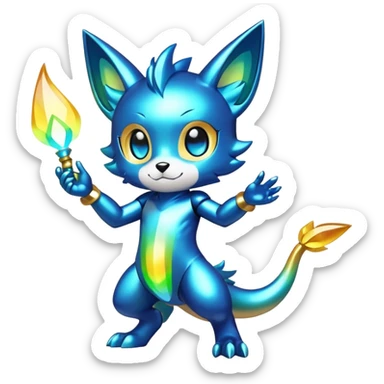 Shiny Chibi Anthro Sona Fakemon-Spectrobe Full Body sticker