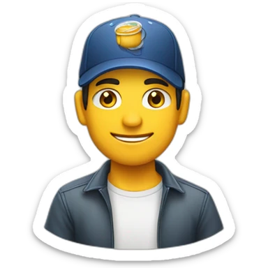 Repartidor de diarios con gorra, hombre joven rubio sticker