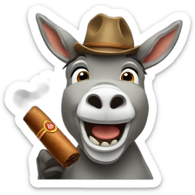 donkey with cigar sticker