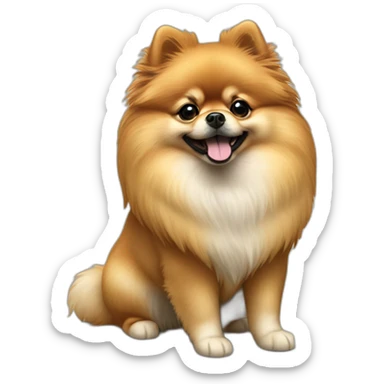 pomeranian full-height realistic sticker