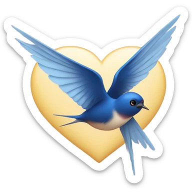 Swallow with heart hands sticker