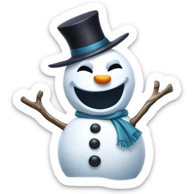 Evil laughing snowman sticker