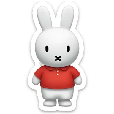 miffy using red shirt, just one miffy sticker
