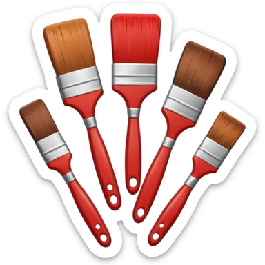 STICKER PINCEAUX ROUGE ET BRUN sticker