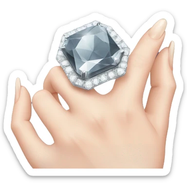 diamond ring on hand with nails sticker