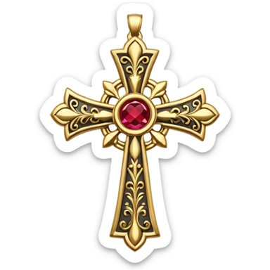 Chrome Hearts Gold Cross sticker
