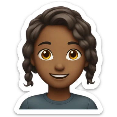 one girl smiling at viewers sticker