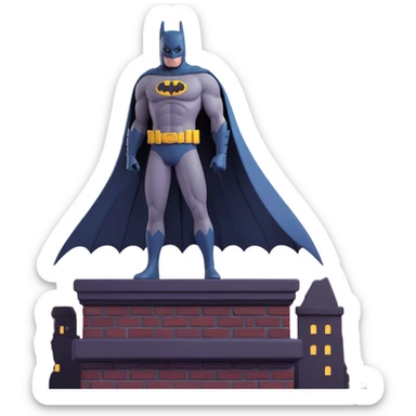 batman standing on a rooftop sticker