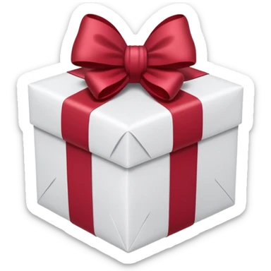 christmas gift with white color and cranberry bow sticker