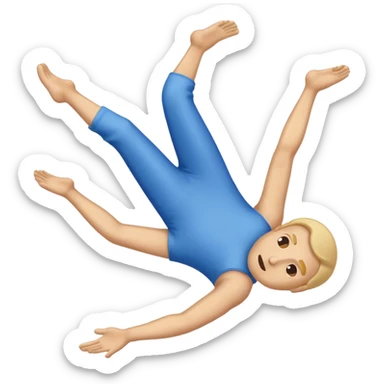 Default Male emoji laying on back with legs up in like V sticker