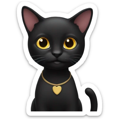 a black cat that say hi sticker