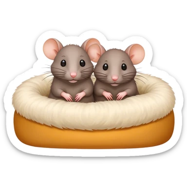 two rats laying in bed  sticker
