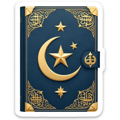 Closed Quran with the Islamic Symbol on it (moon and star) sticker