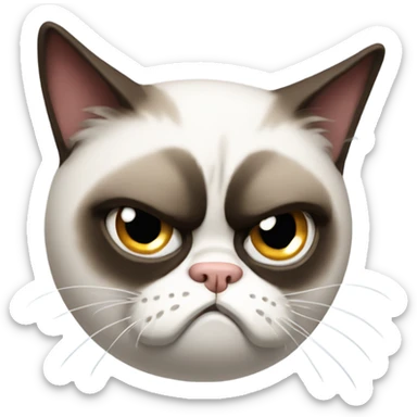 Grumpy cat scowling  sticker
