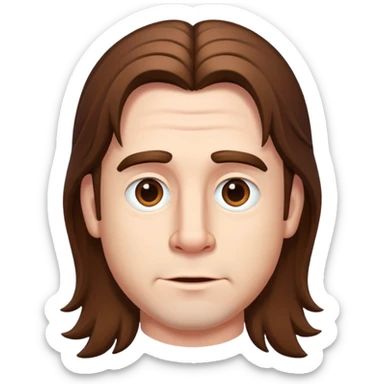 John pork with long brown hair  sticker