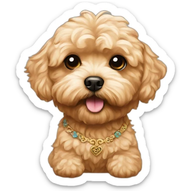 golden maltipoo with tattoos sticker