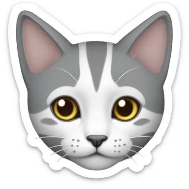 gato gris y blanco sticker