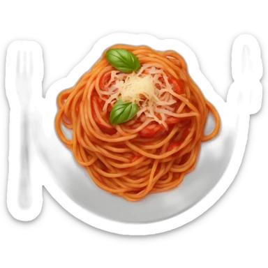 tomato sauce spaghetti in a plate sticker