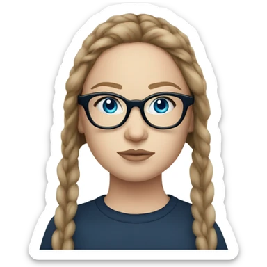 anna delvey blue eyes wearing glasses  sticker