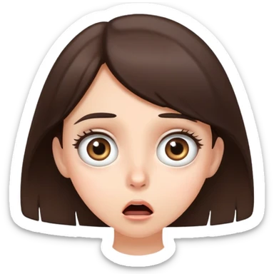 Shocked brunette girl sticker