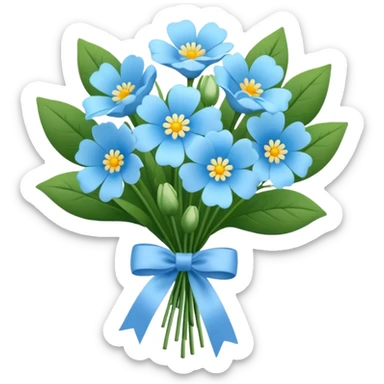 pale blue flower bouquet sticker