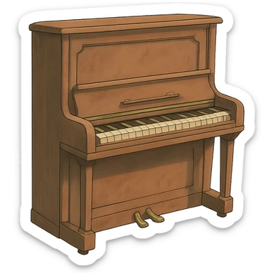 ghibli style piano sticker