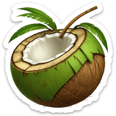 Green Coconut shell sticker
