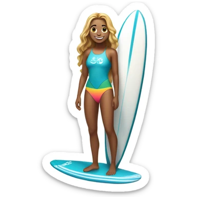 Surfer girl sticker