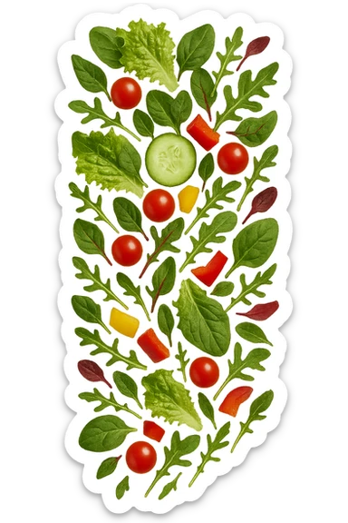 insalata che cade verticalmente sticker