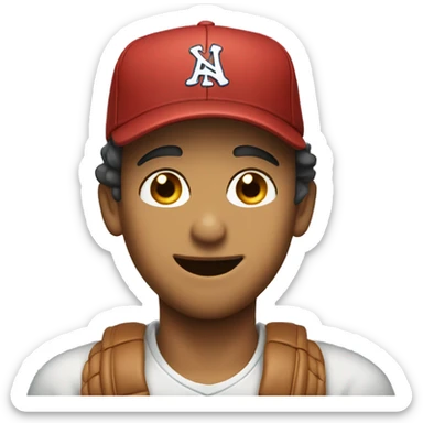 Man in a baseball hat wink and biting his lip sticker