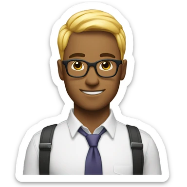 Gay nerd no tie short hairbading sticker