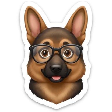 German shepherd wearing cool glasses sticker
