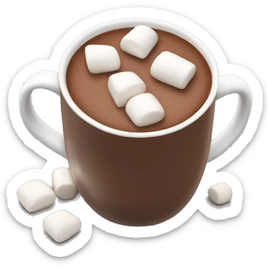 Christmas Mug of hot chocolate with mini marshmallows sticker