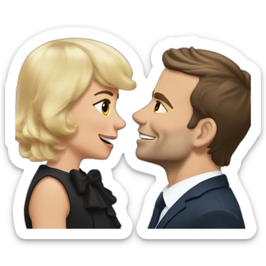 Macron qui fait un bisou à sa sticker
