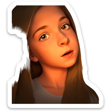realistic portrait of girl sticker