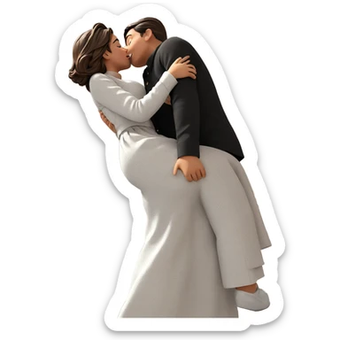 couple sharing a romantic kiss sticker