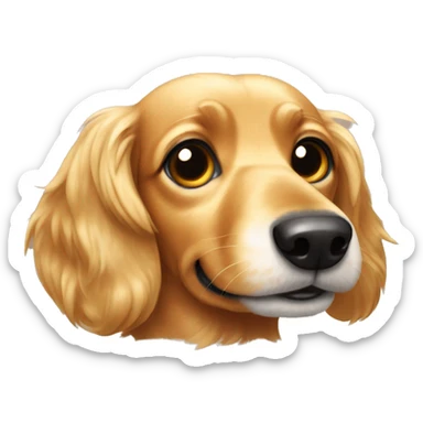 golden fluffy daschund sticker