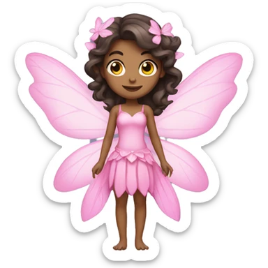 Pink fairy brunette  sticker
