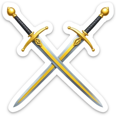 Fully yellow two swords crossed sticker
