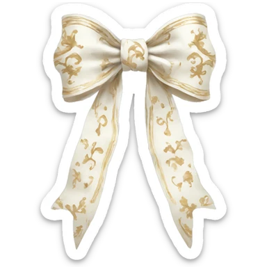 vintage rococo bow white sticker