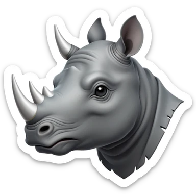 cinematic-noble--rhinoceros-portrait-emoji,slate-grey-hide-poised-and-regal,-with-a-massive,-powerful-build-and-a-thick,--deep-set-soulful-piercing-eyes,-simplified-yet-sharp-and-sophisticated-features,-highly-detailed,-large-black-eyes, white horn sticker