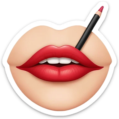 full glossy pouty baddie lips with lip liner sticker