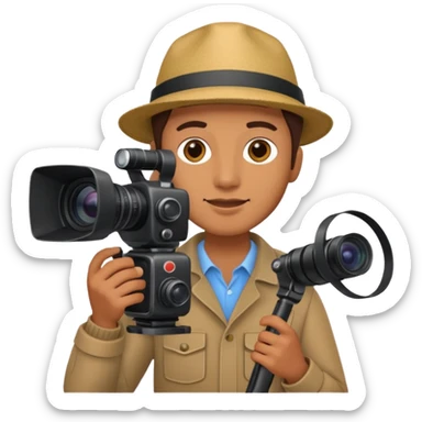 filming camera man  sticker